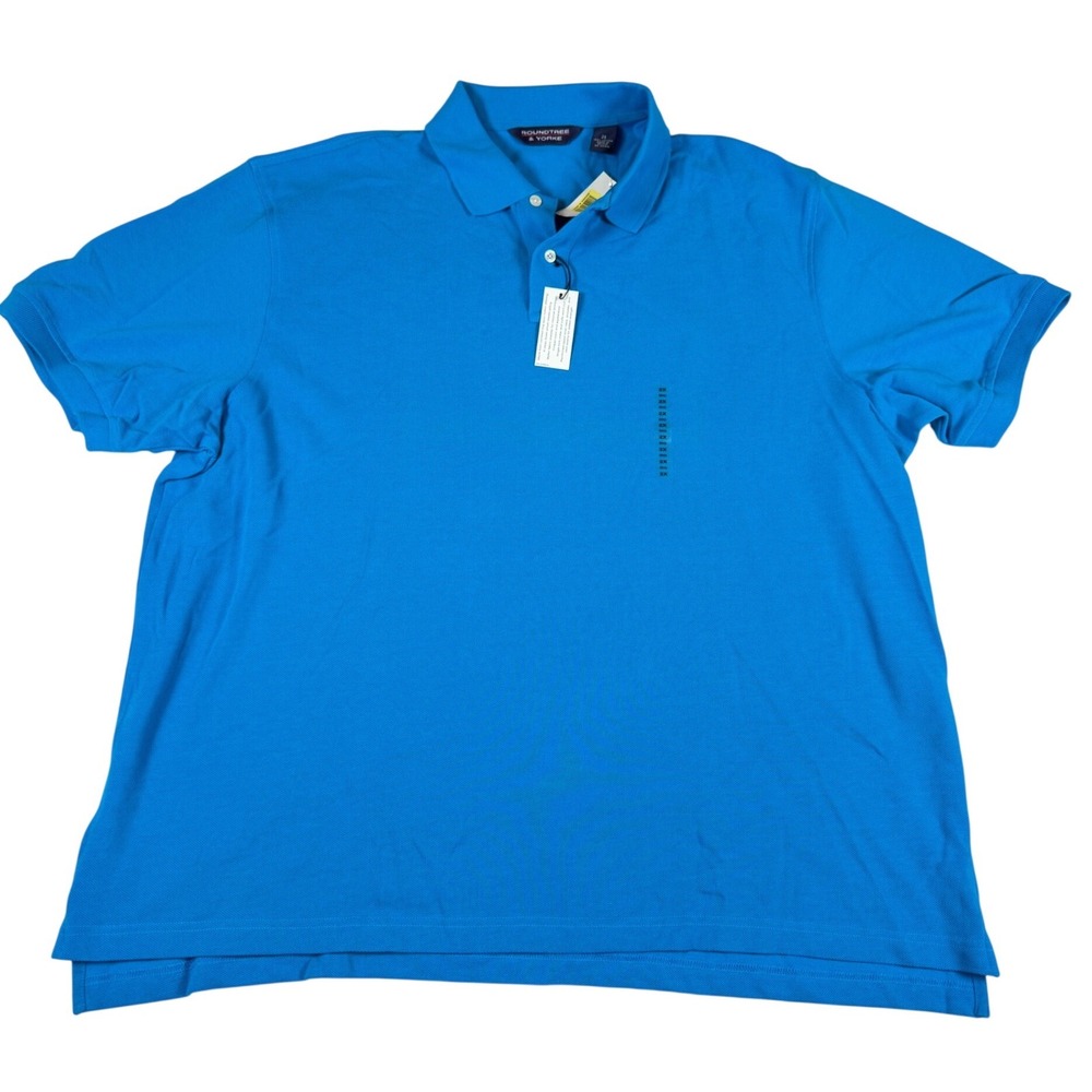 Roundtree & Yorke Polo Shirt Mens 2X Big Blue/Teal Cotton Short Sleeve NEW